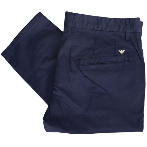 armani chinos navy|emporio armani cotton chino pants.